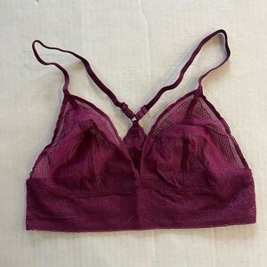 Sloggi maroon magenta pull on racerback lacy bralette bra size S